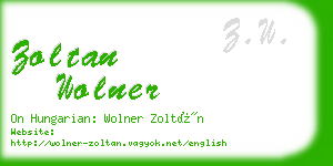 zoltan wolner business card